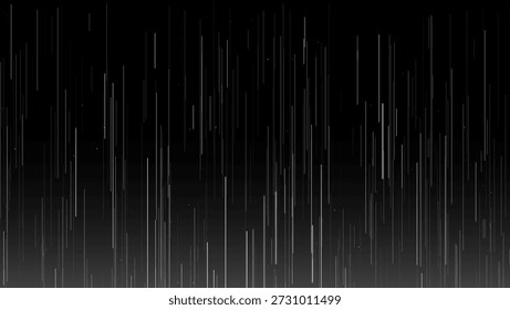 Abstract dark background featuring falling vertical grey and white lines, symbolizing digital data flow or a matrix code effect. This modern concept is ideal for technology, computing, and futuristic designs.