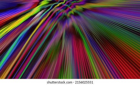 An abstract dark background with a neon pattern of lines. Design, art