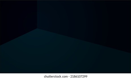 Abstract Dark Blue Empty Room Corner Background.