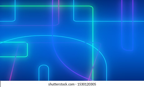 Abstract Dark Blue Green And Purple Neon Light Gradient Background.3d Render Illustration.