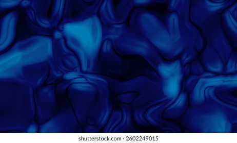 Abstract Dark Blue Liquid Texture with Smooth Wavy Pattern