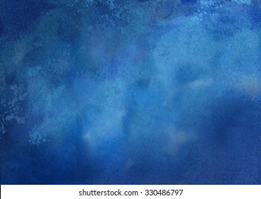 Abstract dark blue watercolor textured artistic background