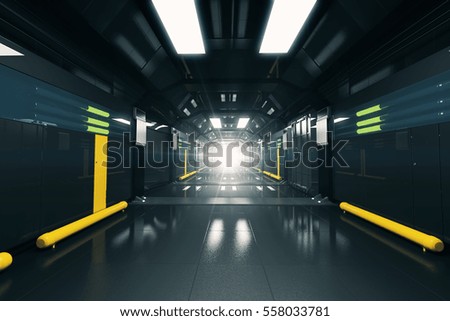 Similar – Foto Bild Metallischer dunkler Tunnel mit Licht am Ende