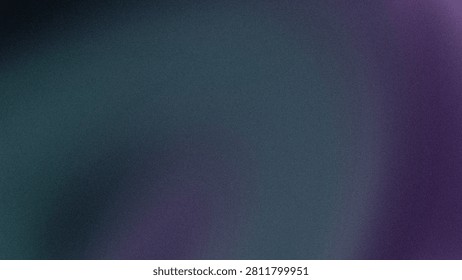 Abstract Dark Grainy Gradient Background with Moody Blue Teal and Purple Tones and Film Grain Texture