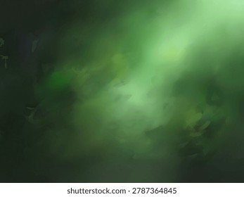 Abstract with dark green background digital art for card, illustration, decoration