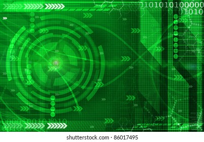 Abstract Dark Green Technical Background