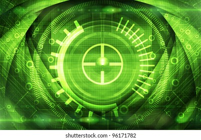 Abstract dark green technical background