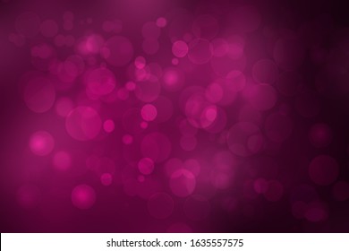 Abstract Dark Purple Gradient Pink Background Texture With Glitter Defocused Sparkle Bokeh Circles And Glowing Circular Lights. Beautiful Backdrop With Bokeh Light Effect.