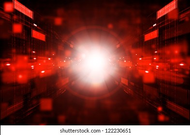 Abstract Dark Red Technology Background