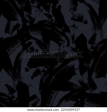 Abstract dark seamless pattern. Brush strokes. Black and grey background. Modern. Covering for wrapping paper, wallpaper, textiles.