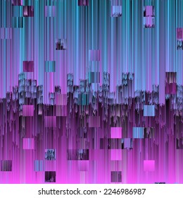 Abstract data moshing background. Distorted gradient datamosh effect. Glitch wallpaper