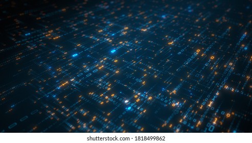 Abstract Data Processing. The Collection And Manipulation Of Items Of Data To Produce Meaningful Information. Automatic/manual, Batch, And Real-time Data Processing. 3D Render