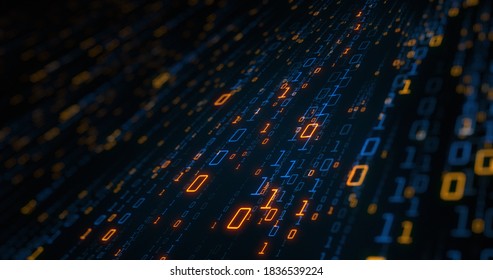 Abstract Data Processing. The Collection And Manipulation Of Items Of Data To Produce Meaningful Information. Automatic/manual, Batch, And Real-time Data Processing. 3D Render	