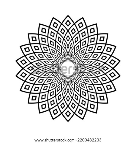Abstract Decorative Geometric Circle Pattern. Round Design Element. 