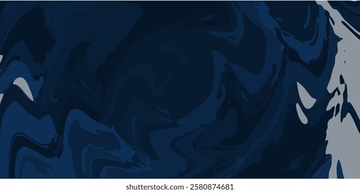 Abstract Deep Blue Marbled Background Design