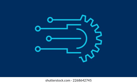 Abstract design digital technology engineering workshop logotype background.