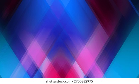Abstract design featuring intersecting lines in shades of blue and pink