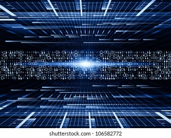 Abstract design made of fractal grids, lights  and technological elements on the subject of science, computing and modern technologies