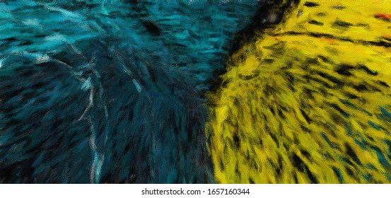 Abstract design pattern in happy bright colors, warm volume brush strokes on canvas, template backdrop for print flyers, banners, advertising production, invitations and cards, web graphic background