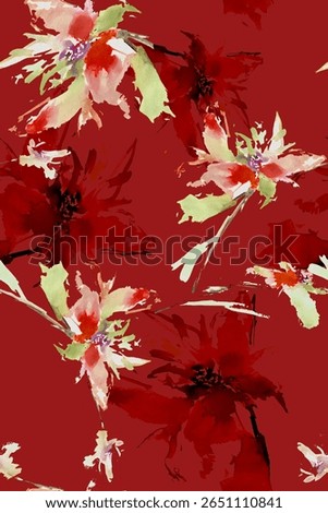 abstract design seamless pattern, large size hibiscus flower, for digital print ideas for textile fabrics or background images.