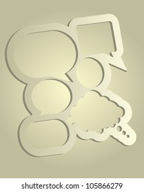Abstract Design - Speech Bubbles With Copyspace on Light Sandy Background