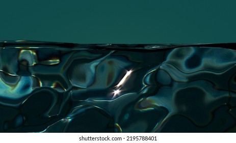 The Abstract Design Of Water Split Line With Underwater. 3D Rendering