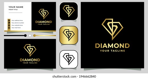 Abstract Diamond Logo Design Business Card Stock Illustration 1946662840