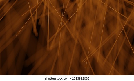 Abstract Diffuse Orange Spike Pattern On Dark Background. 3d Rendering.