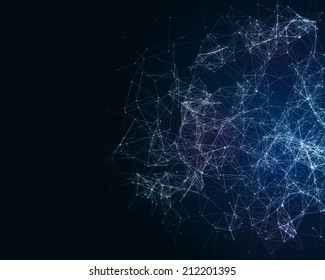 Abstract digital background with cybernetic particles
