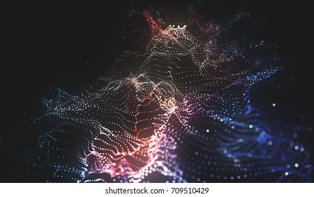 Abstract Digital Background With Cybernetic Particles