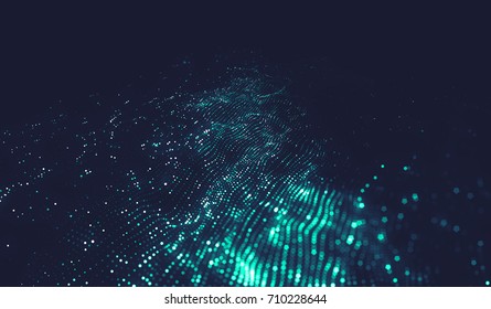 Abstract digital background with cybernetic particles