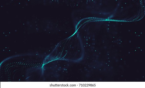 Abstract Digital Background With Cybernetic Particles