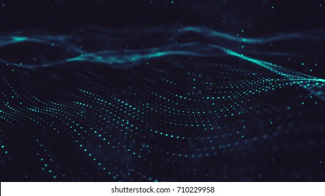 Abstract Digital Background With Cybernetic Particles