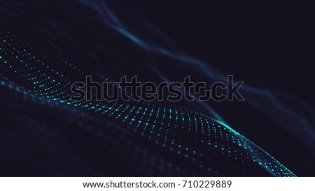 Abstract digital background with cybernetic particles