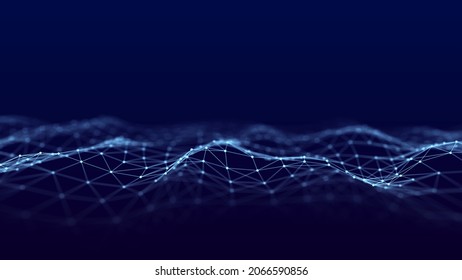 Abstract digital background made of dots and lines. Big data. 3D .