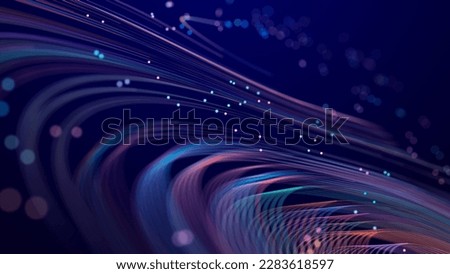Abstract digital background of moving particles. Information space flow. Big data visualization. 3d Stock foto © 