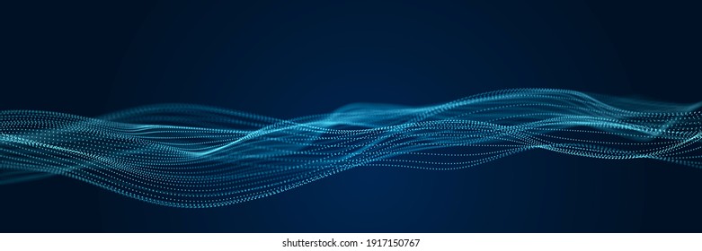 Abstract Digital Background. Network Connection Structure. Big Data. Futuristic Abstract Wave.