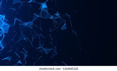 Abstract digital background. Plexus effect. Network connection structure. Science background. 3D rendering.
