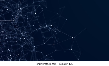 Abstract Digital Background Of Points And Lines. Glowing Plexus. Big Data. Network Or Connection. Abstract Technology Science Background. 3d Rendering