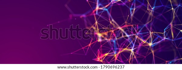 Abstract\
digital communication points. Technological background. Network\
connection structure. Color plexus effect.\
3D