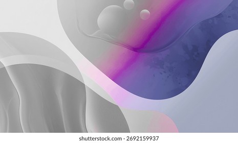 Abstract digital composition with delicate purple and white gradients, featuring smooth flowing curves and futuristic lighting effects