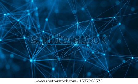 Abstract digital connection dots and lines. Technology background. Network connection structure. Plexus effect. 3d