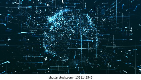 Abstract digital data background. 3D rendering