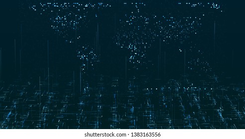 Abstract digital data background. 3D rendering