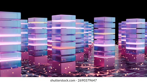 Abstract Digital Data Storage Concept