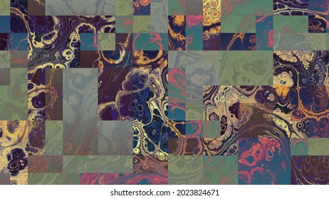 Abstract digital fractal pattern. Abstract glitch texture. Horizontal background with aspect ratio 16 : 9