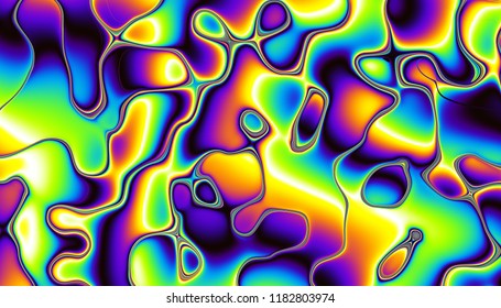 Abstract Digital Fractal Pattern. Psychedelic Wavy Texture.