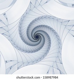 Abstract digital fractal spiral art on the white background