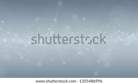 Abstract digital network connection grey background 3D rendering