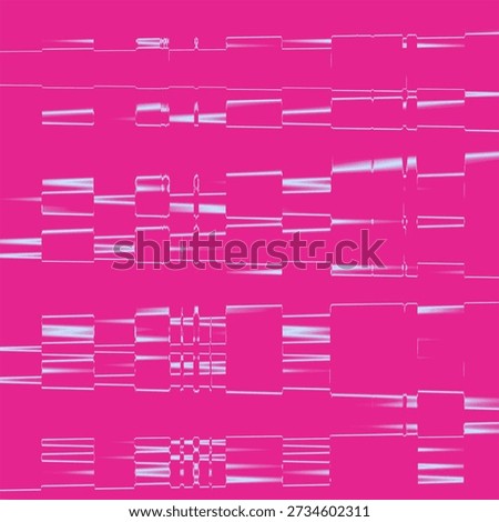 Abstract digital network of interconnected pink geometric pathways and blocks